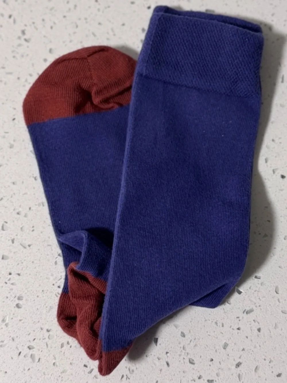 Ted Baker London Men’s Dress Socks Blue Burgundy Colorblock Crew Cotton Blend OS